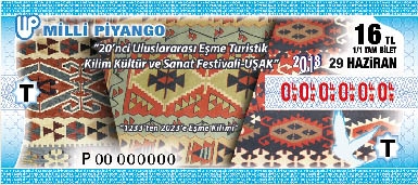 29 Haziran 2013 Milli Piyango Bileti - Tam Bilet Örneği | 20'inci Uluslar Arası Eşme Turistik Kilim Kültür ve Sanat Festivali - Uşak | 1253'ten 2023'e Eşme Kilimi 29 Haziran 2013 Milli Piyango Bileti - Tam Bilet Örneği | 20'inci Uluslar Arası Eşme Turistik Kilim Kültür ve Sanat Festivali - Uşak | 1253'ten 2023'e Eşme Kilimi